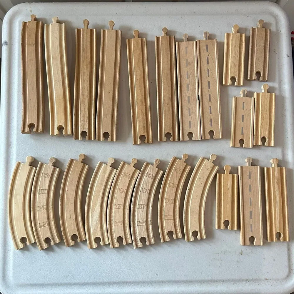 30+ Various Vintage Thomas Wooden Toys Vehicles Bridges Train Tracks Mixed Lot